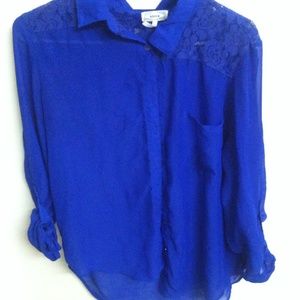 Navy Blue sheer shirt