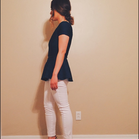 Zara emerald green peplum top
