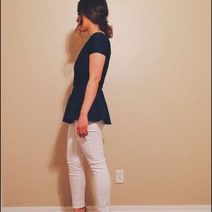 Zara emerald green peplum top