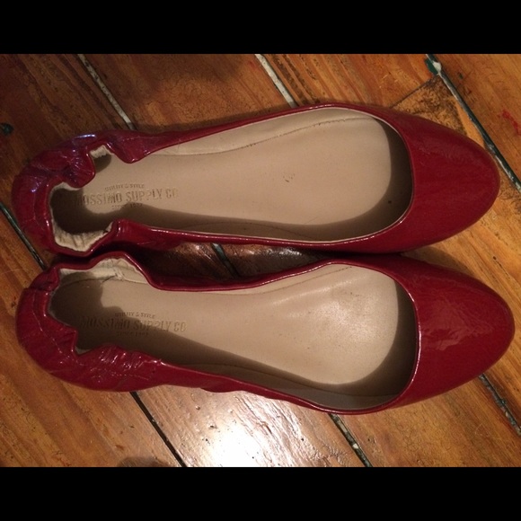 Patent Faux Leather Red Flats