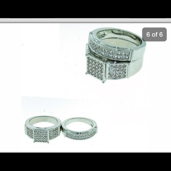 Women's wedding bend set gold finish over brass