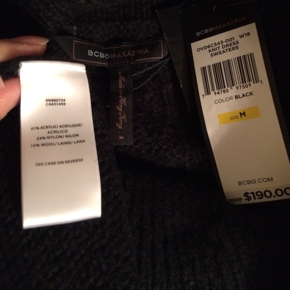 BCBG black knit dress sweaters - Picture 4 of 4