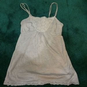 Grey tank with lace detail
