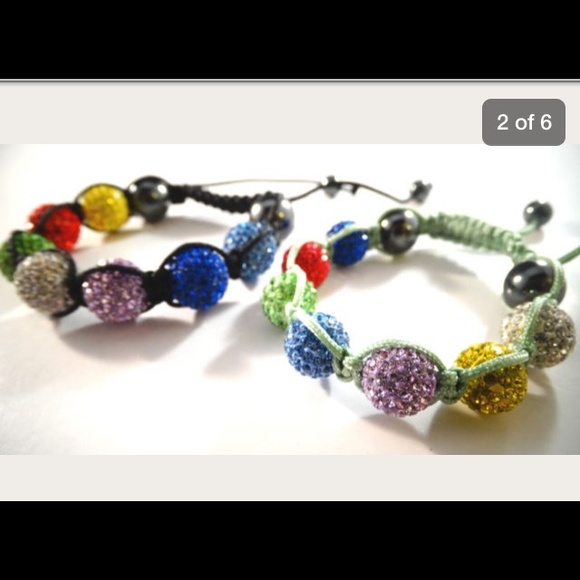 Men's women's crystal rainbow colour bracelet