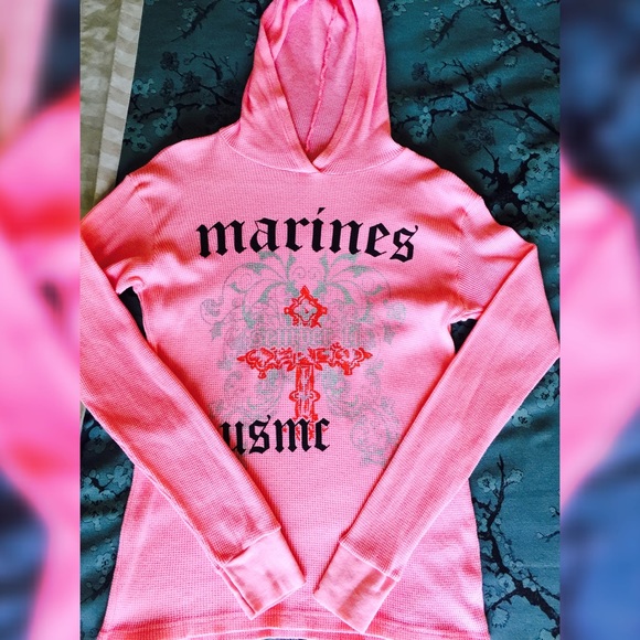🎀Baby Pink Thermal USMC Long Sleeve Top🎀