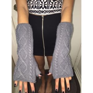 Grey Knit Hand Warmers