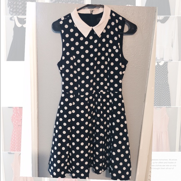 Navy and creme dress wth collar