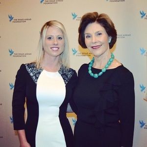 Ivory and black cocktail dress