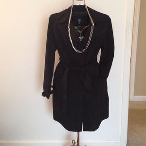 Barley used black trench rain jacket