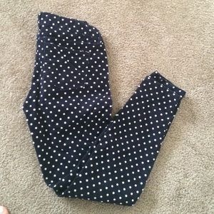 J crew blue and white polka dot cords