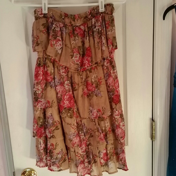 Strapless Floral Sundress
