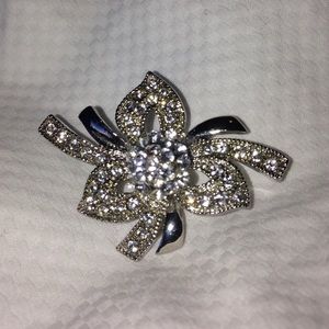 Vintage Silver and Rhinestone Brooch