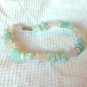 White and Green Stone Bracelet