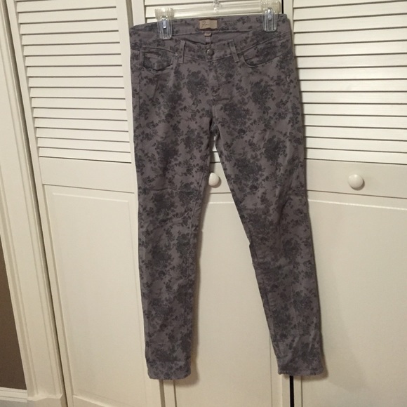 Paige grey floral denim (rose print) - worn once
