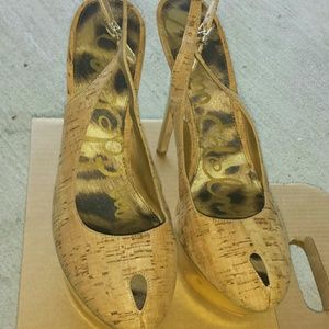 SAM EDELMAN CORK HEELS
