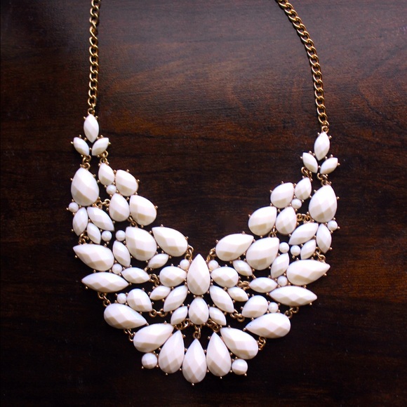 White & Gold Statement Necklace