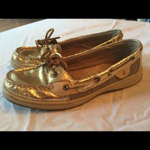 Sz7 Sperry top sider gold metallic