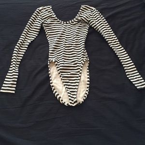 American Apparel striped leotard.