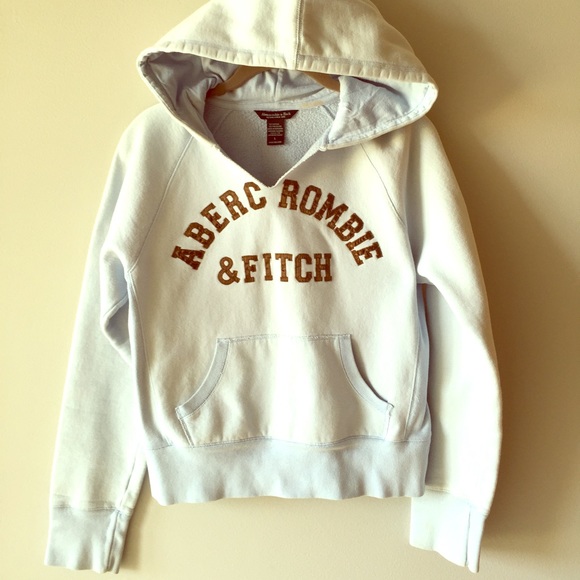 Light Blue and Brown Abercrombie Hoodie