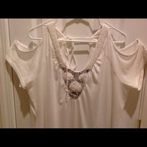 White embellished top