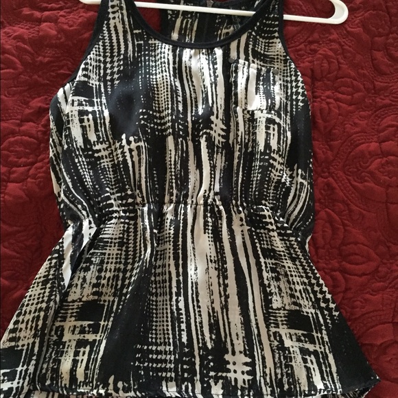 Black and white racer back top