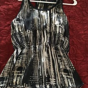 Black and white racer back top