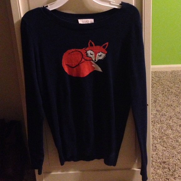 Navy blue the loft fox sweater