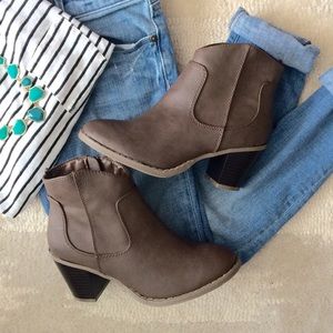 Brown ankle booties