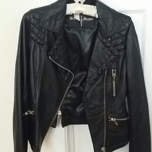 Brand new silver dagger leather jacket
