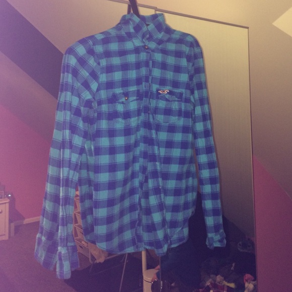Navy blue and light blue flannel!