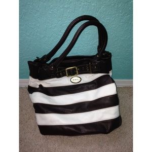 Dolce & Gabbana Brown & White Striped Purse