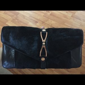Ted Baker Black Haircalf Clutch