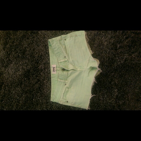 Victoria Secret Pink lime green short shorts.