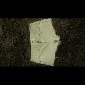 Victoria Secret Pink lime green short shorts.