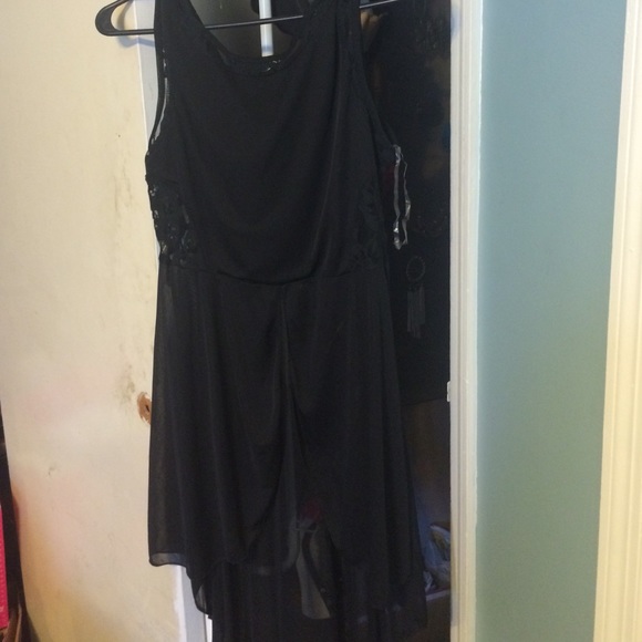 Black high low too with lace sides