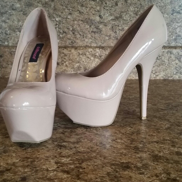 Nude platform heels