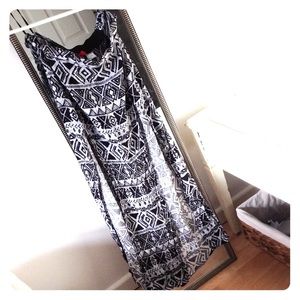 Aztec side slit maxi skirt