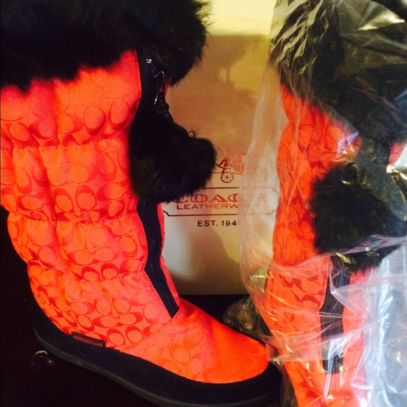 New Coach Caroline Red Boots
