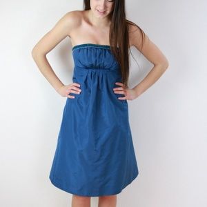 JCrew Strapless Silk Taffeta Empire Waist Dress