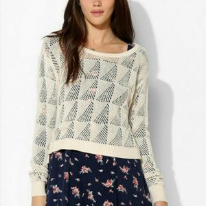 BDG Ivory Knitted Triangle Sweater