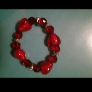Handmade Heart and Bead Bracelet