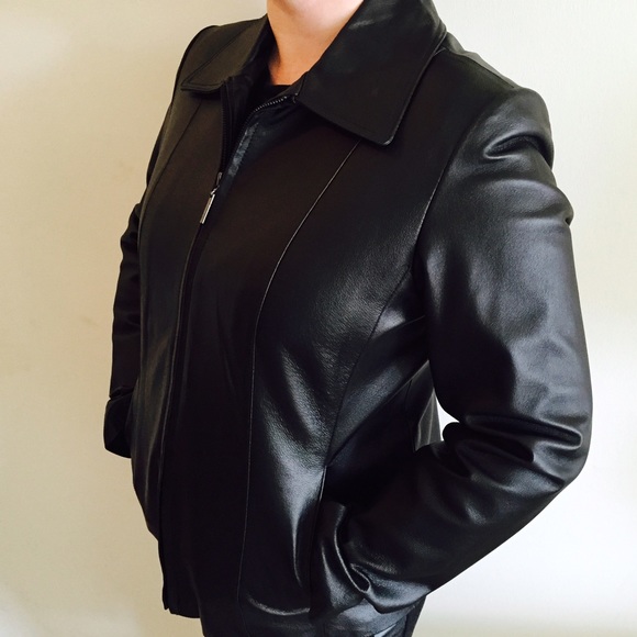 Sold offline-------NY & Co Black Leather Jacket - Picture 3 of 4