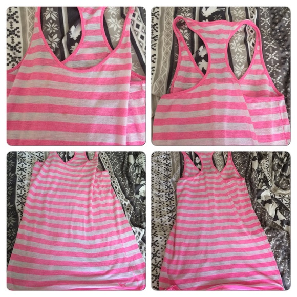 VS PINK tank top and purple shirt.