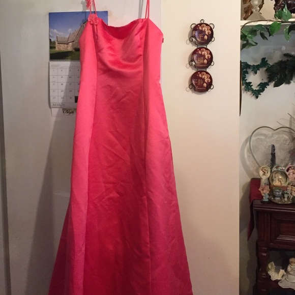 Coral evening gown