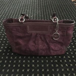 Coach plum suede tote