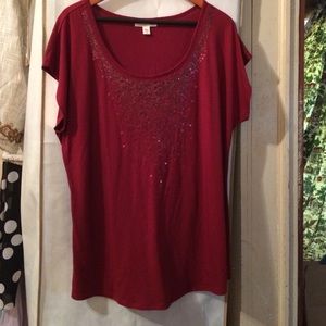 Coldwater creek. Cascading sequined tee. NWOT