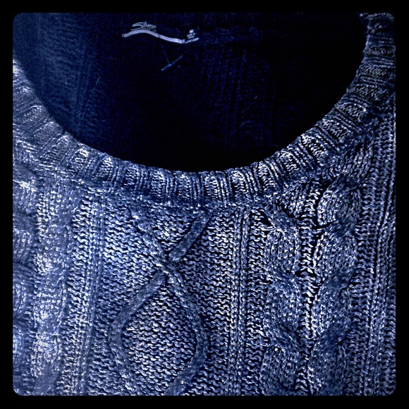 Silver Jeans Metallic Silver and Black Sweater
