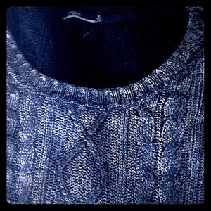 Silver Jeans Metallic Silver and Black Sweater