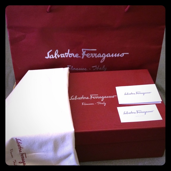 Ferragamo Shoe Box, shopping bag & dust bag