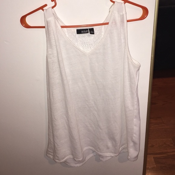 White tank top with sheer backing